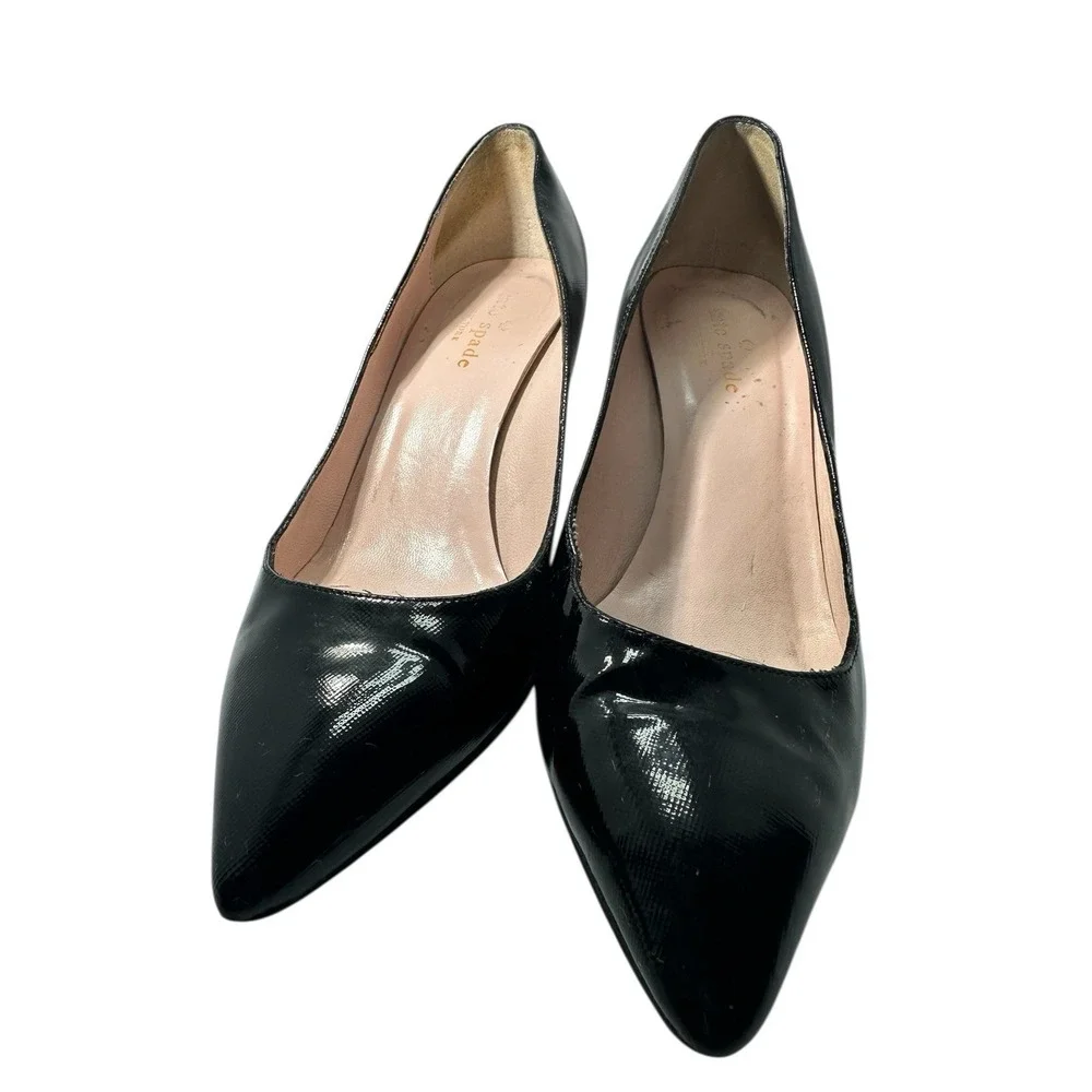 KATE SPADE NEW YORK  Women Black Patent Leather Heels Stilettos Italy 6.5 B $475